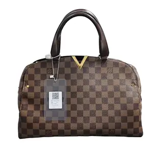 Pre-owned Louis Vuitton canvas Crossbody Bags Brown Damier Coated Shoulder Bag Crossbody Bag with Gold Hardware