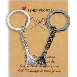 2pcs Pinky Promise Gift Matching Gifts for Him Her Best Friend fmaily Matching Keychains for Gifts