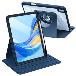 Fintie 360-Degree Rotating Case for iPad (A16) 11th Gen & iPad 10th Gen, Clear Back Cover with Pencil Holder, Landscape & Upright Stand Angles