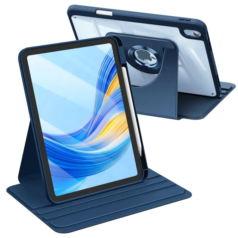 Fintie 360° Rotatable Tablet Protective Cover - Covers iPad A16, 10th Gen, 9th Gen, Air 11, Slim Casing, Easy Carry, Auto Sleep/Wake, Magnetic Strip, Dual Landscape/Upright Stand, Pencil Holder, Protection Accessories for Women Commuters