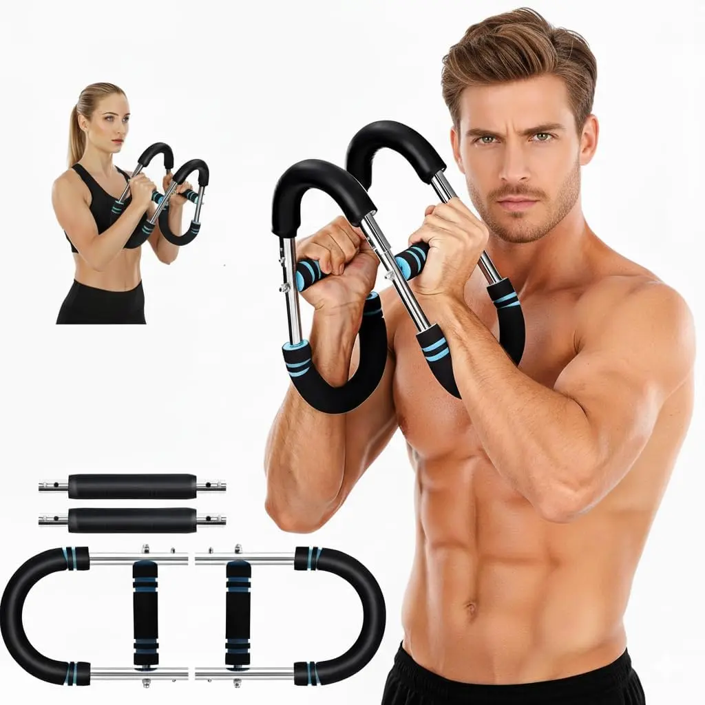 Twister Arm Trainer, Adjustable Resistance (60–120 lbs) Power Twister Bar for Men, Chest & Arm Workout Equipment