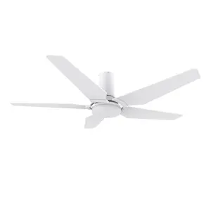 KAJ 52 inch 5-Blade Flush Mount Smart Ceiling Fan with LED Light & Remote