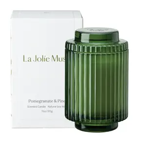 LA JOLIE MUSE Pomegranate & Pine Candle, Christmas Candles for Home Scented, Holiday Candle Gifts for Women&Men, Natural Soy Candles, Luxury Jar Candle, 11oz