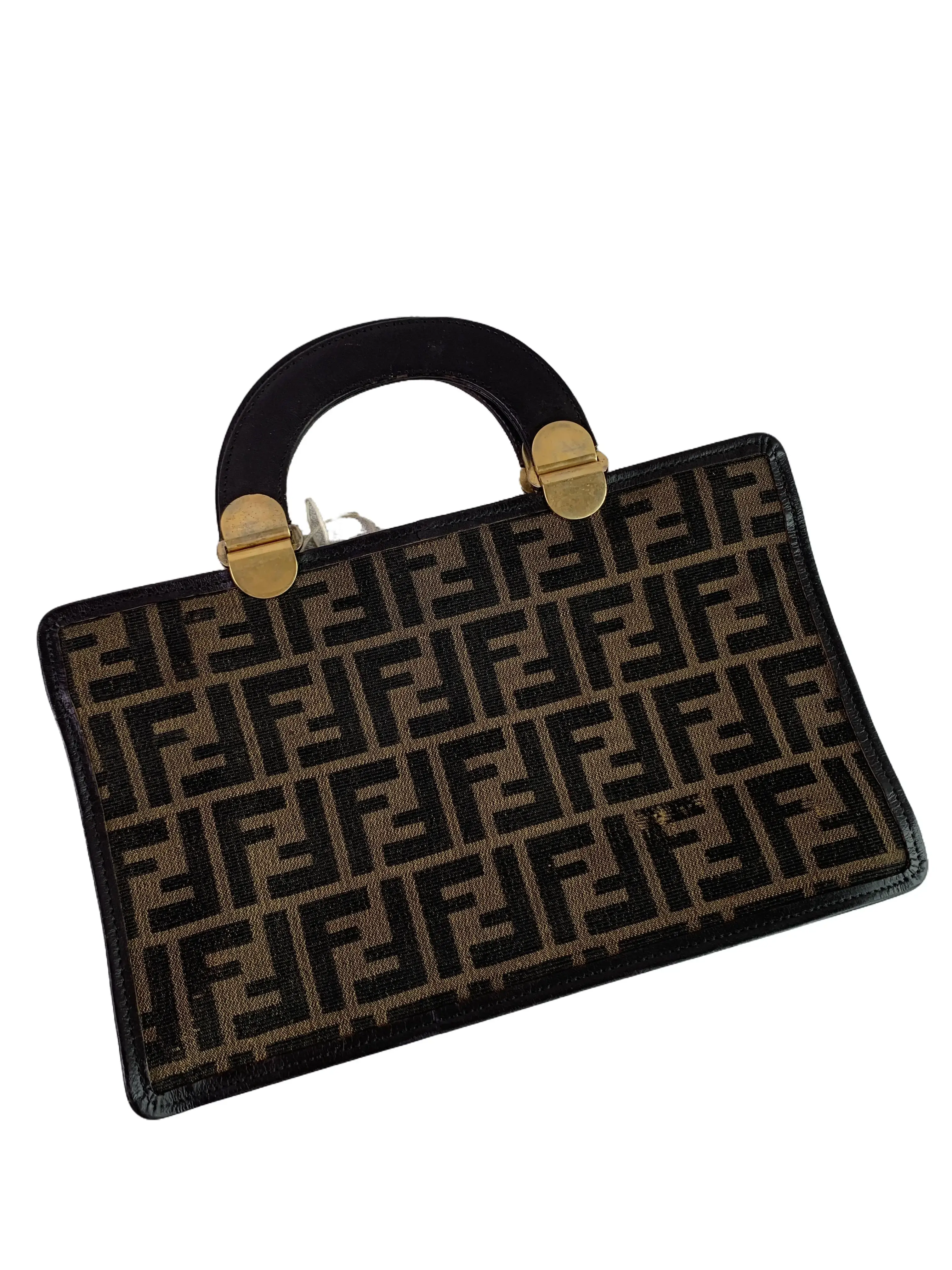 Pre-owned FENDI FF Monogram Ring Handle Handbag/wj08701084/1084