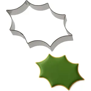 Holly Leaf Cookie  5.5 Inch -Tin Plated Steel Cookie Cutters - Holly Leaf Cookie Mold