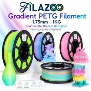 PETG 3D Printer Filament 1.75mm 1KG, Solid Colors & Rainbow Gradient Filament for Creative 3D Printing