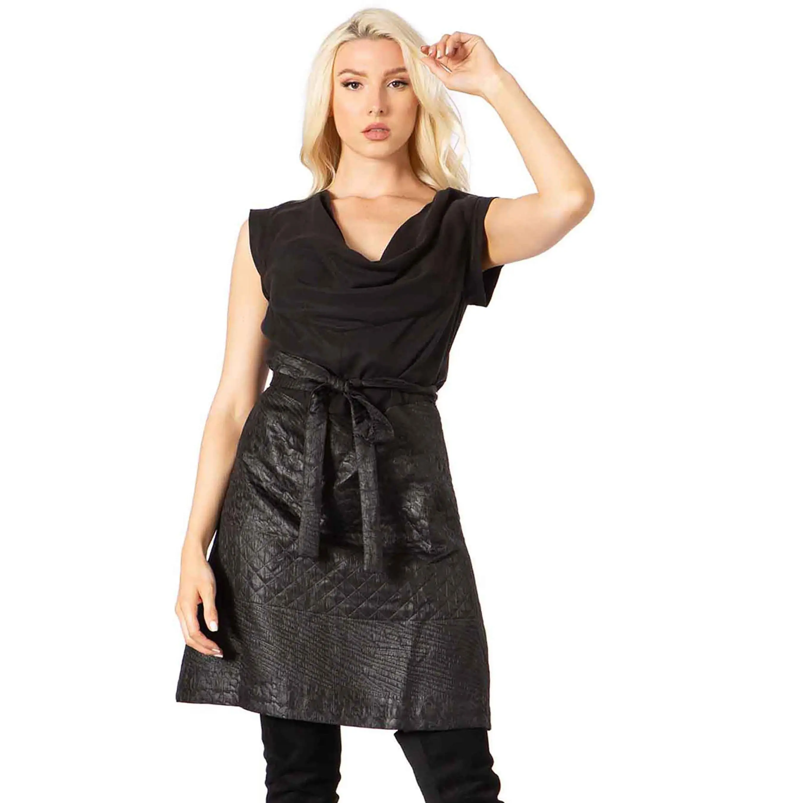 Brush Woven Jacquard Quilted Dress