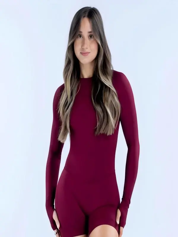 【WITH LOGO】 DFYNE Long Sleeve One Piece - Seamless shaping design, hip-lifting design, women's sportswear, suitable for yoga, fitness, cycling, hiking, running, sports, outdoor leisure and other occasions Workout Gym Clothing Yoga Jumpsuits