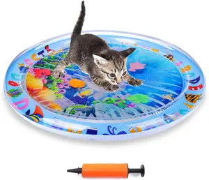 Water Mat for Cats, Upgraded-Thicken Unbreakable Splash Play for Indoor Cats, Interactive Toys for Self Play