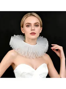 Organza vintage bohemian ruffled collar choker neckpiece Halloween carnival performance photography portrait styling accessory