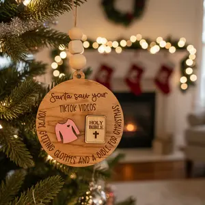Santa Saw Your TikTok Videos Ornament – Funny Christmas Gift