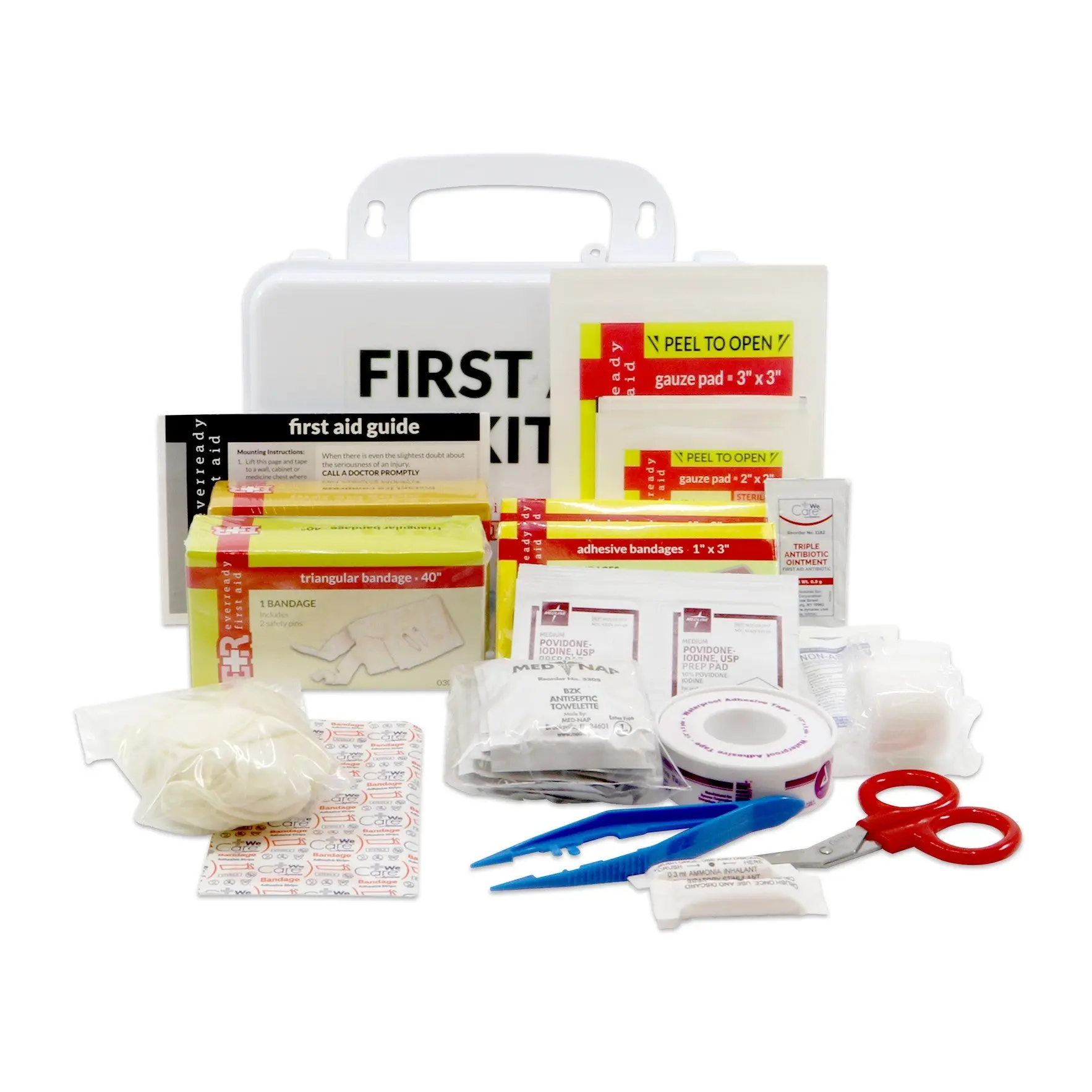 10 Person First Aid Kit with Plastic Case, OSHA Compliant