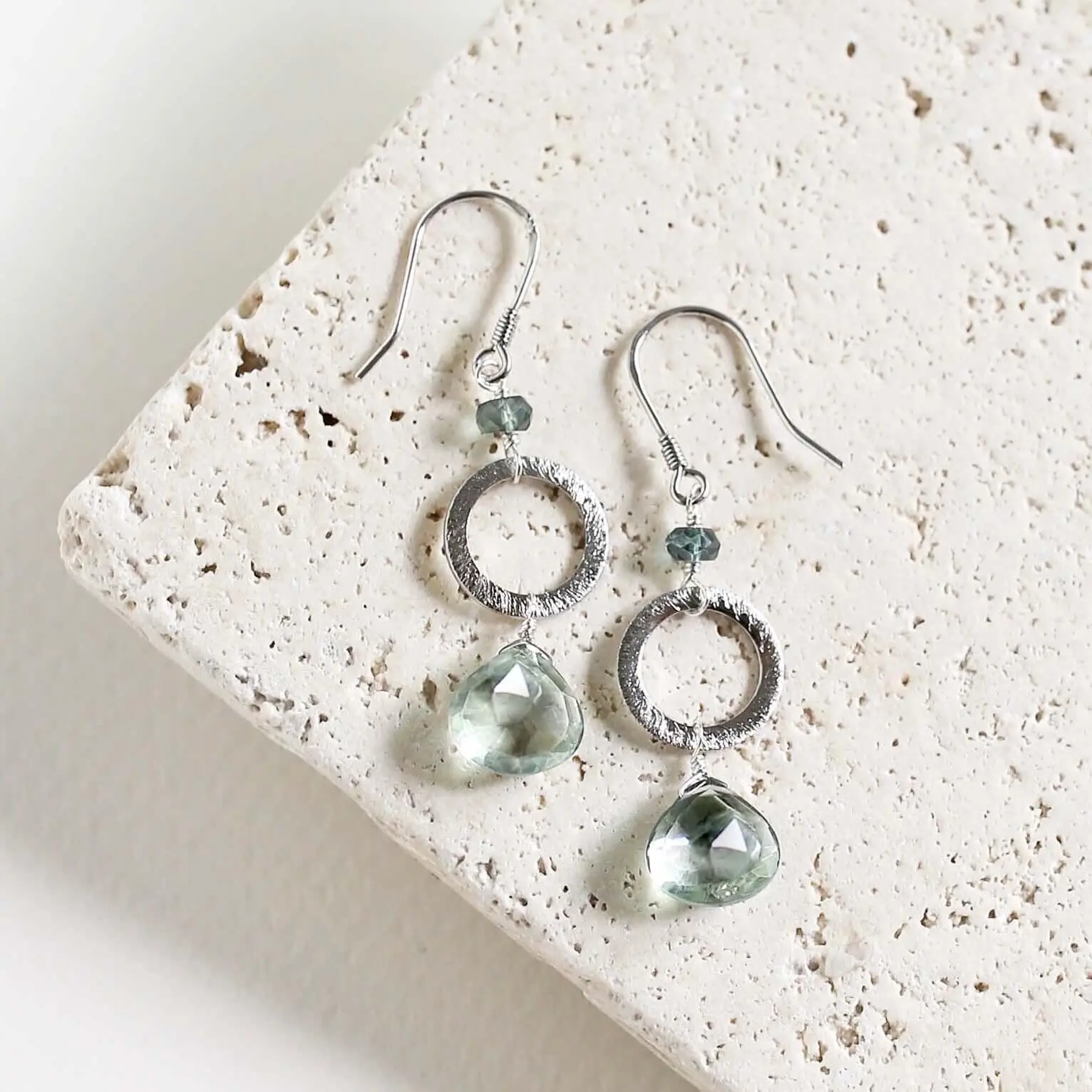 Green Amethyst Silver Airie Earring
