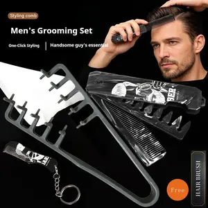 Porous Texture Styling Comb Folding Oil Head Comb Set, Natural Curl Hair Tool, Root Volume Covering Particles, Beauty Comb