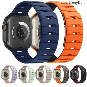 Magnetic Silicone Watch Band for Apple Watch – Adjustable Soft Strap 38–49mm (Series 3–11, SE, Ultra/Ultra 3)