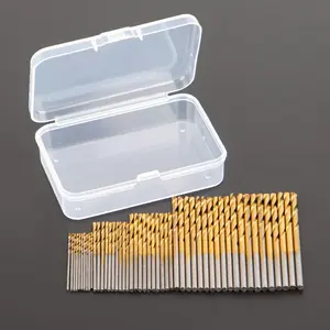 50pcs Titanium Coated High-Speed Steel Drill Bit Set with,  Straight Spiral, Circular Shaft Twist Drill Bit, Durable Steel Material for Wood, Metal, Plastic Drilling with Multiple Sizes Family gift giving(1mm-3mm)