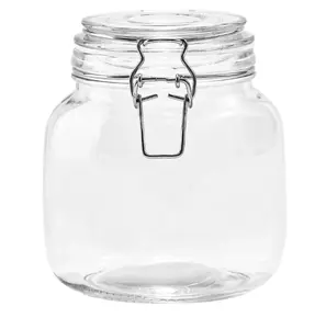 Glass 38 oz Lock Lid Storage Jar Canister
