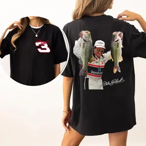 Dale Earnhardt Bass Fishing 2 Sided T-Shirt, Nasscar Legend Shirt, Unisex