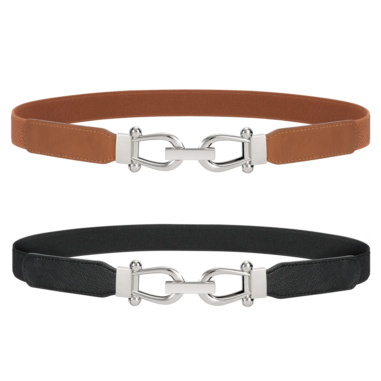 Silver Buckle Black+brown