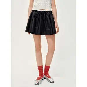 URBAN REVIVO Women's Cotton Basic A-Line Mini Skirt with Contrast Frills, 2026 Summer Women's Bottoms with Flattering Hip Fit, Mini Skirts, Skirts For Women, Aline Style Skirts