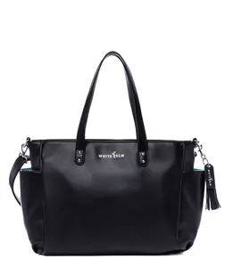 White Elm Aquila Tote Bag - Black Designer Leather Tote Bag for Women by White Elm
