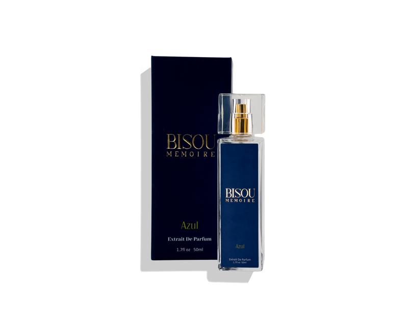 Bisou Memoire AZUL By Bisou Memoire Extrait De Parfum Vegan Ocean Escape Fragrance with Calabrian Bergamot Italian Mandarin Japanese Osmanthus Notes Luxury Liquid Perfume