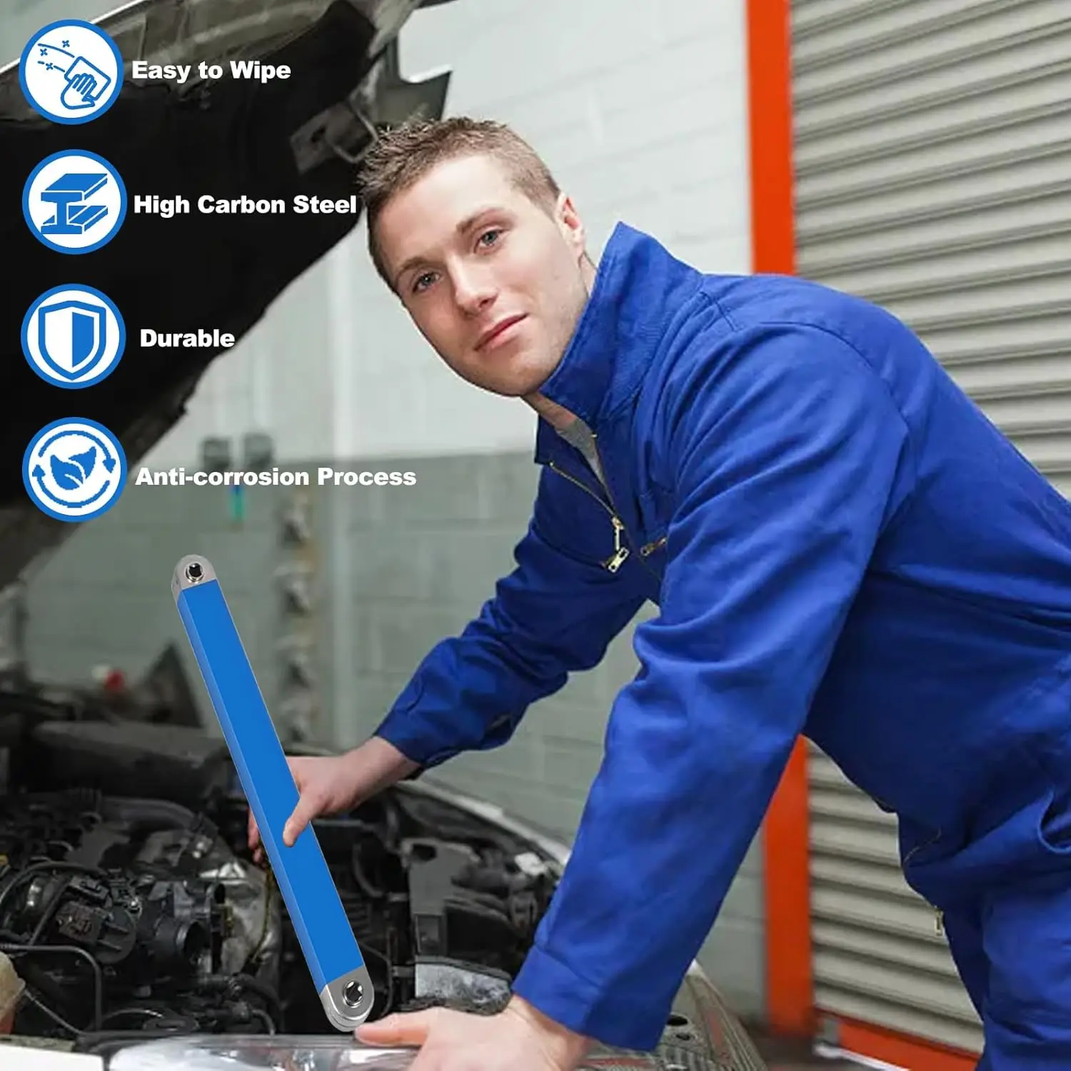 2024 New Impact-Ready Offset Extension Wrench Set with 1/2" 1/4" 3/8" Square Dri...