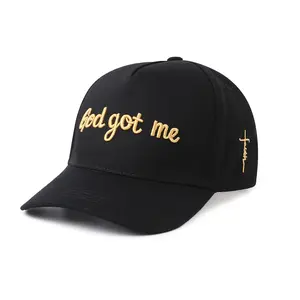 God got me 3D Embroidered Baseball Snapback Cap with "Hope" & "Faith" Cross Embroidery - Unisex Inspirational Christian Headwear