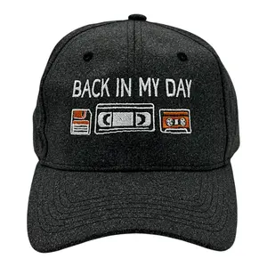 Back In My Day Hat Funny Sarcastic Retro Technology Graphic Novelty Cap Funny Hats Sarcastic  Funny Vintage  Novelty Caps for Men Black - Standard