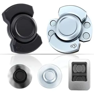 3 in 1 Metal Fidget Toys for Adults - Fidget Slider Spinner Clicker Haptic with Smooth Stable Spin, Small Desk Spinner Toy for Stress Relief, Premium Zinc Alloy