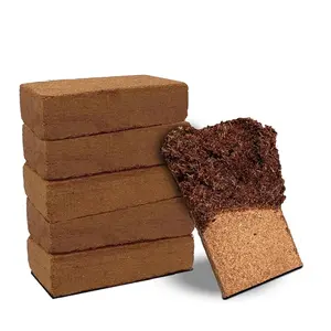 Organic Coconut Coir Bricks - 5 Pack 1 lb Low EC & pH Balanced Soil for Herbs Flowers High Expansion Fiber Sustainable Eco-Friendly Gardening