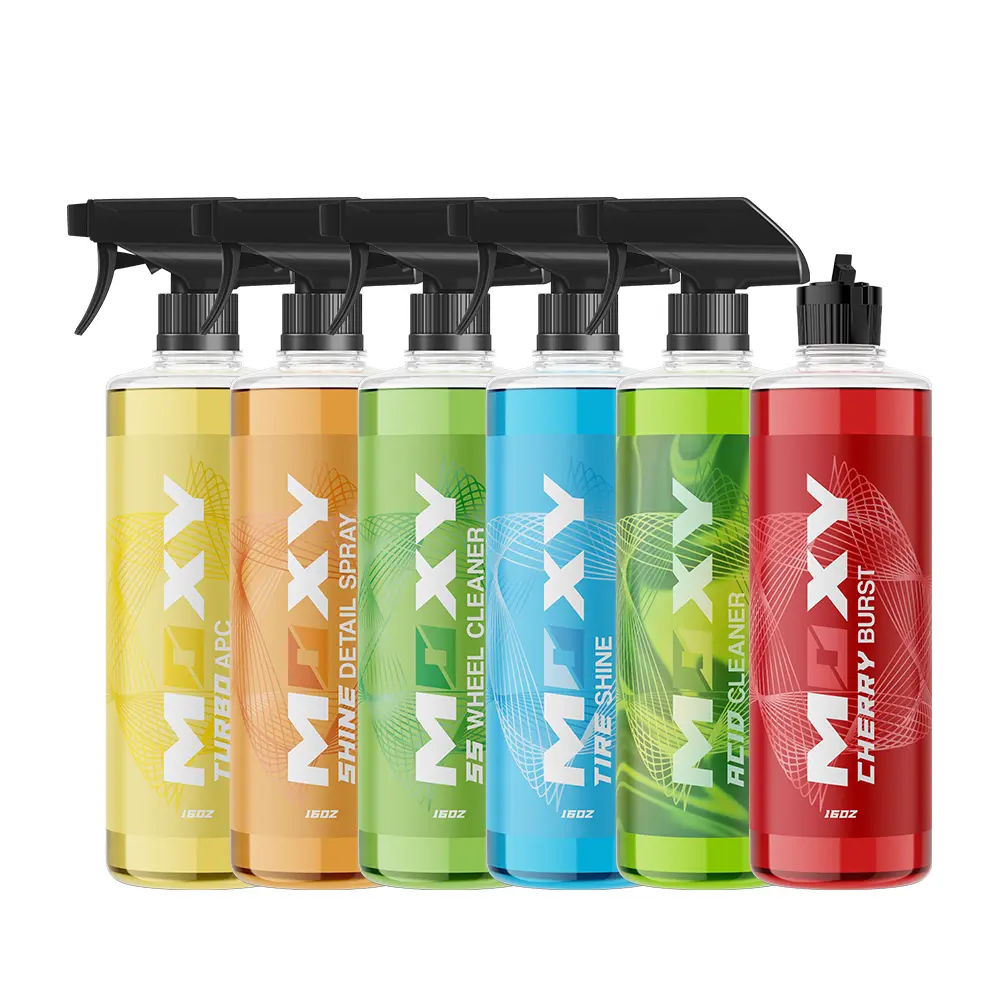 Moxy Complete Car Cleaning Kit - Portable, Reusable Bottle Included, Automotive Washing & Maintenance Fluid Bundle