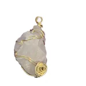 Wire wrapped rose quartz, healing, crystal