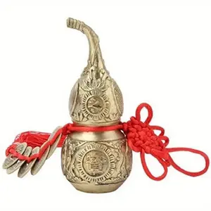 Chinese Knot Brass Good Luck Wu Lou Hu Lu Gourd Feng Shui Luck And Treasure For Housewarming Gifts Home Decoration Ornaments Traditional Artwork