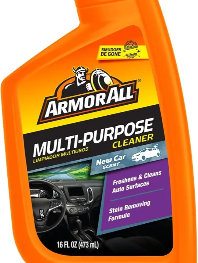 Armor All Multi-Purpose Car Cleaner Spray with Odor Elimination Technology, 16 fl oz Spray Bottle, New Car Scent, Multipurpose Interior Cleaner