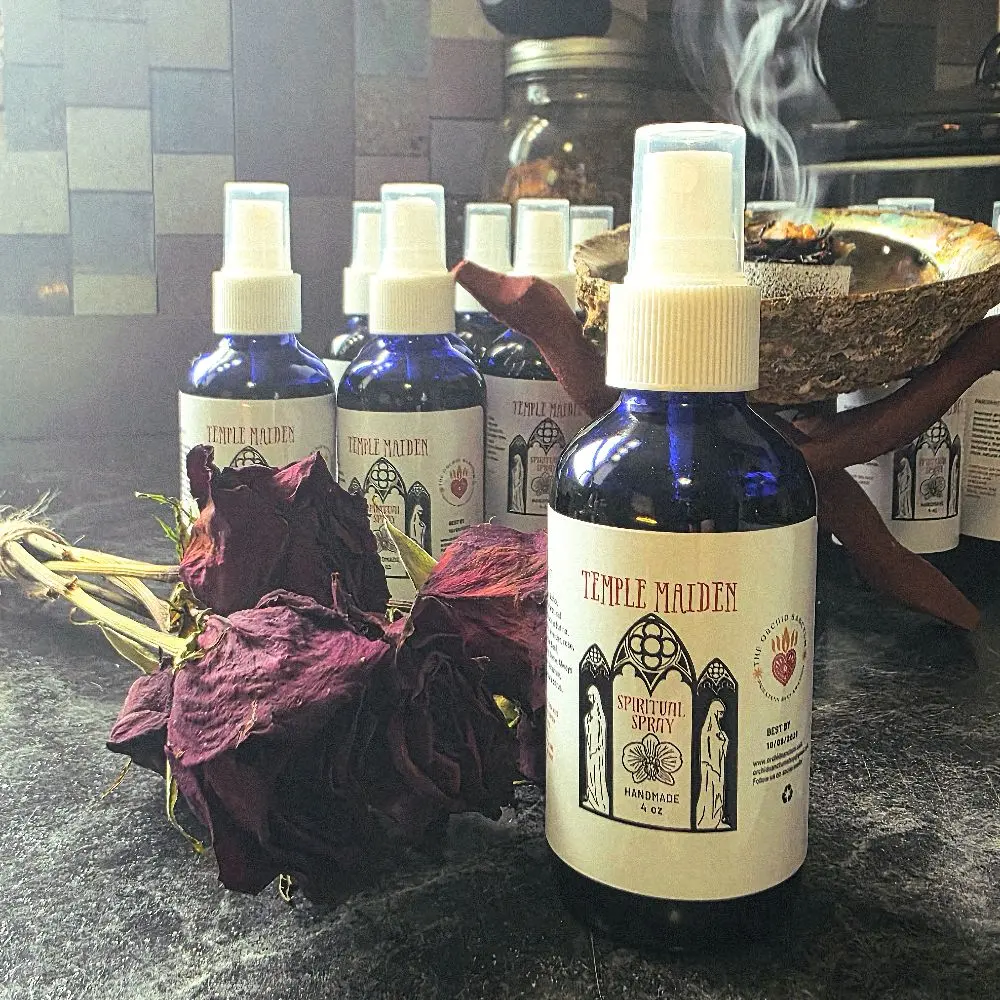 The Orchid Sanctum Temple Maiden Spiritual Spray - Handmade 4oz Bottle for cleansing