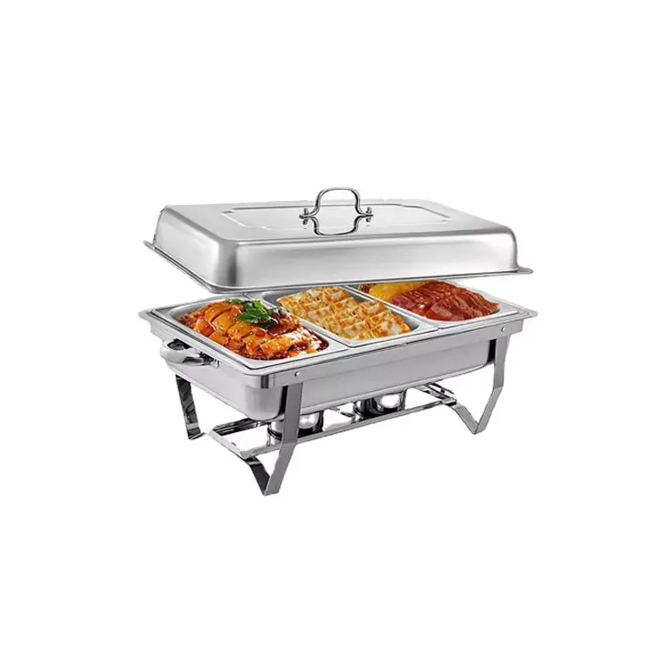3 Grids Chafing Dishes for Buffet, Stainless Steel Hotel Buffet Stove, Food Warmers and Buffet Servers for Weddings, Parties, Catering
