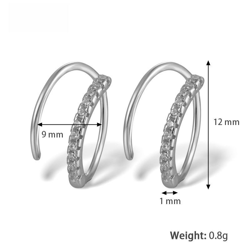 Oufer S925 Sterling Silver Spiral Double Rows Hoop Earring - Fashion Accessory