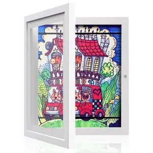 Kids Art Frames, 8.5x11 or A4 Front Opening Kids Artwork Frames Changeable, Artwork Display Storage Frame for Wall, With Mat and HD Glass, For Kids Artwork,Photos,Crafts,Drawing(White,1 Pack)