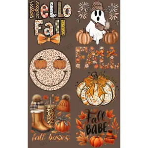 HELLO FALL (1) PREMADE GANGSHEET  - 22X36  DTF TRANSFERS - DIRECT TO FILM