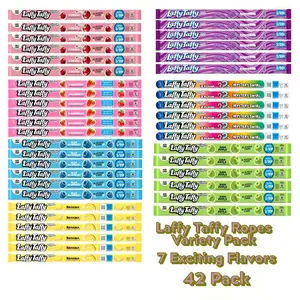 Laffy Taffy Ropes Variety Pack – 7 Flavors (Strawberry, Banana, Grape, Blue Raspberry, Cherry, Sour Apple, Swirl) – 42 Count Candy Pack