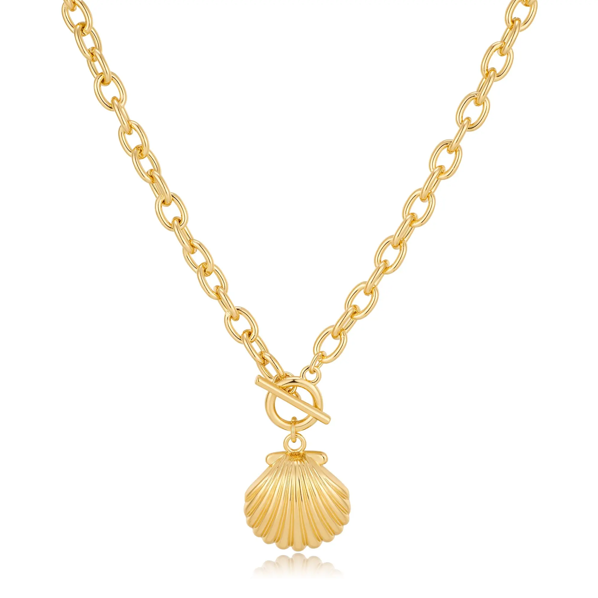 Tewiky 14K Gold Plated Seashell Necklace for Women - Beach Shell Pendant Necklaces, Fashion Ocean Summer Beachy Jewelry for Women Gifts For Valentine's Day gifts