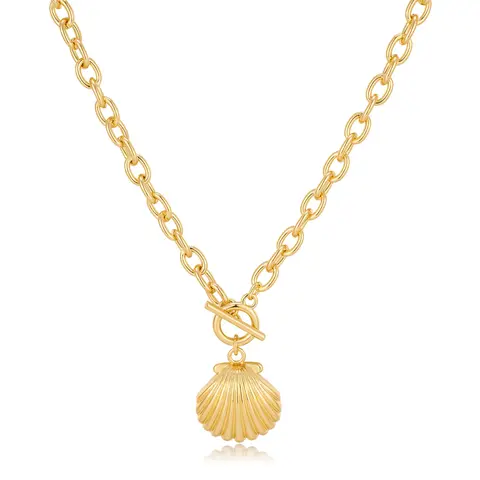 Tewiky 14K Gold Plated Seashell Necklace for Women - Beach Shell Pendant Necklaces, Fashion Ocean Summer Beachy Jewelry for Women Gifts For Valentine's Day gifts