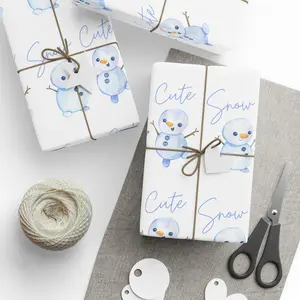 Snowman Wrapping Paper, Cute Holiday Gift Wrap, Xmas Party Supplies, Winter Decor, Seasonal Gift Wrap, Merry Christmas
