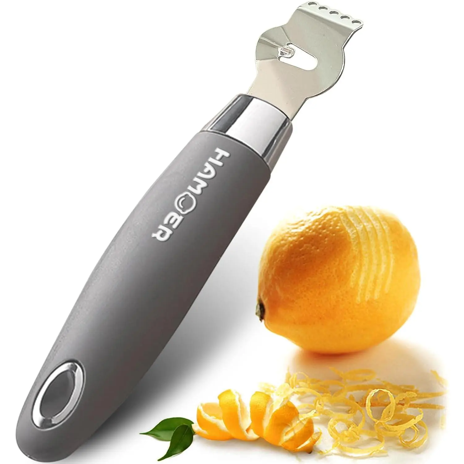 Citrus Zester Tool Cheese Grater for -Multipurpose grooved   scraper,Stainless steel  and  designed curved handle