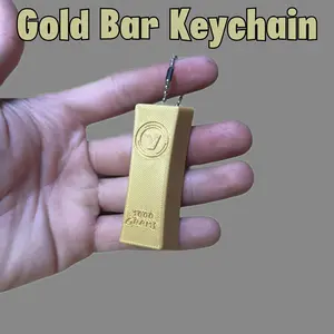 Gold Bar Keychain - Game Hero Prop Gift for Gamers - Fort Gold Bar