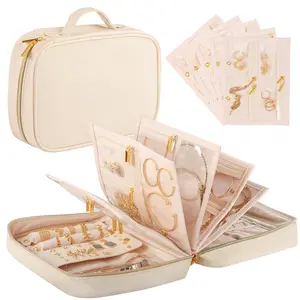 Travel Jewelry Case Organizer for Women, Jewelry Storage Book with Small Pouch, Travel Jewelry Bag Case for Traveling Necklace, Earrings, Rings, Bracelet Organizer