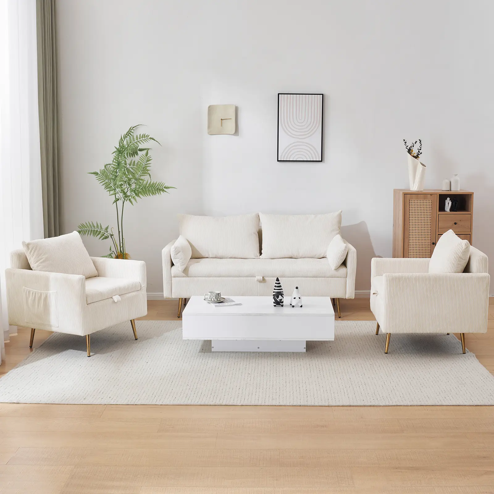 Furnimart Corduroy Boneless Loveseat - 2-Seater Sofa with Clothes Storage for Small Spaces, Apartments Furnimart Corduroy Boneless Loveseat - 2-Seater Sofa with Clothes Storage for Small Spaces, Apartments