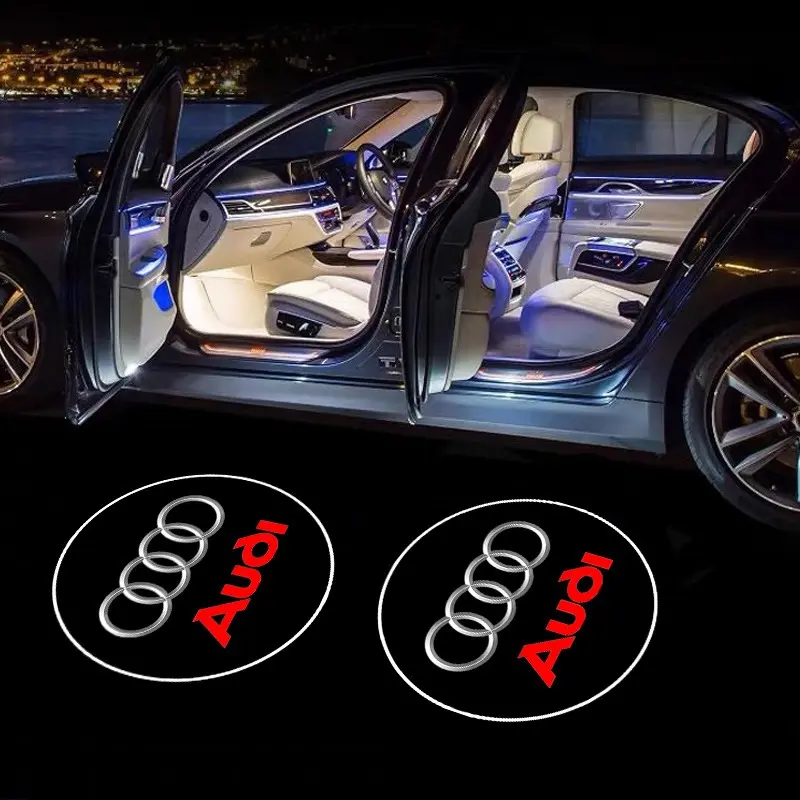 2pcs Led Car Door Welcome Light Logo Projector Laser Led Step Lights For Audi A1 A3 A4 A5 A6 B5 B6 B7 B8 C5 C6 C7 A7 A8 Q3 Q5 8V Car Accessorie