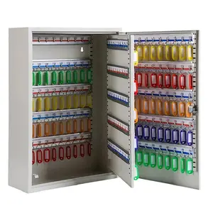 Key Box Wall Mount 200 Position Metal Valet Key Cabinet Lock Box w/ Tags - (50754)